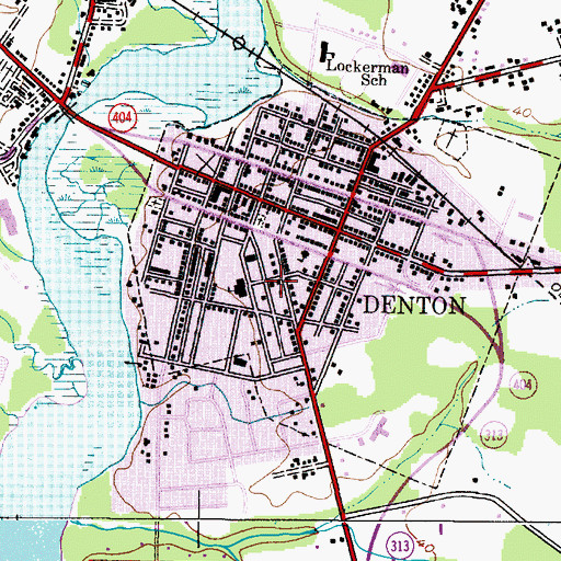Topographic Map of Denton Community Park, MD