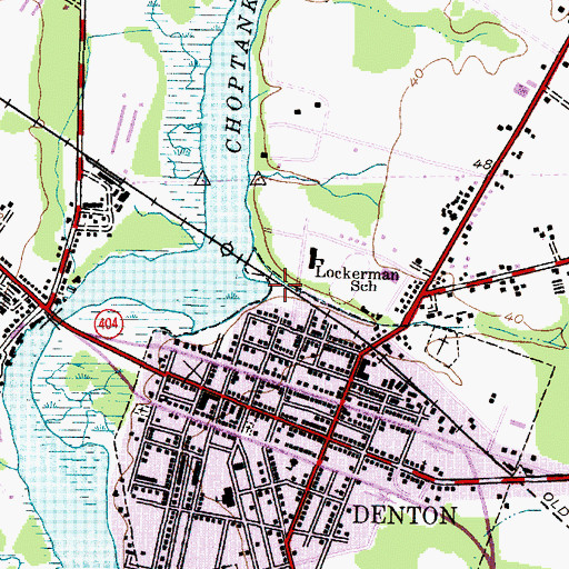 Topographic Map of Denton Historic District, MD