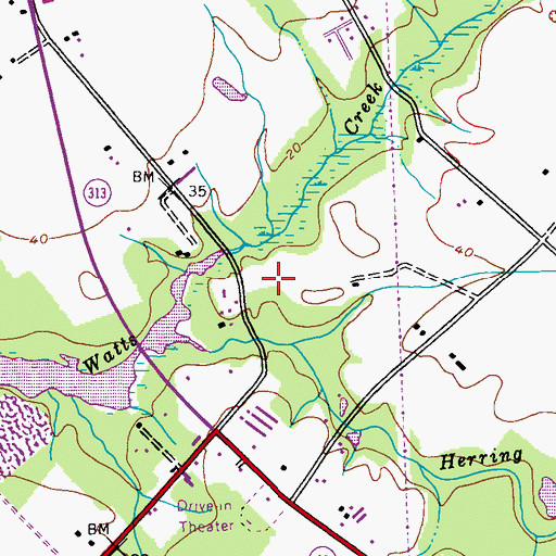 Topographic Map of Double Hills Estates, MD