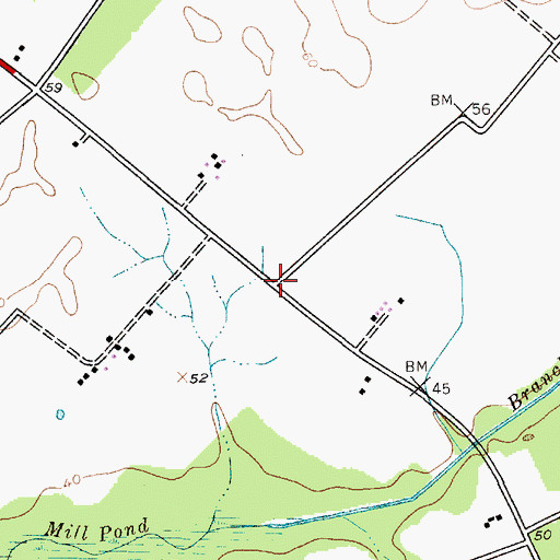 Topographic Map of Drivers Crossroads, MD