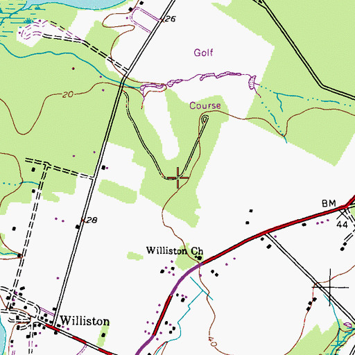Topographic Map of Fairways, MD
