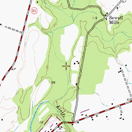 Topographic Map of Greensboro Christian Park, MD