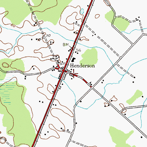 Topographic Map of Henderson Post Office, MD