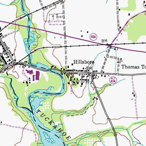 Topographic Map of Hillsboro United Methodist Church, MD
