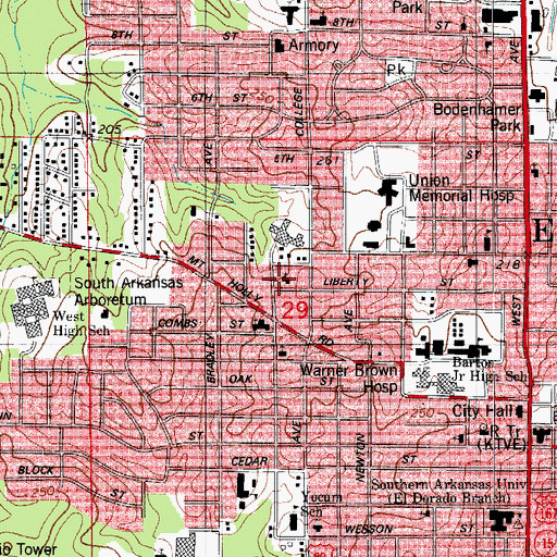 Topographic Map of Apostolic Gospel Church, AR