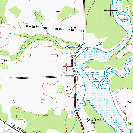 Topographic Map of North Caroline High School, MD
