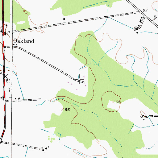 Topographic Map of Oakland Acres, MD
