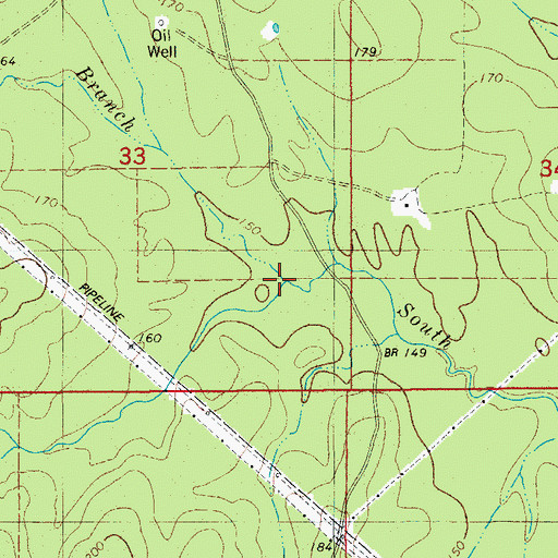 Topographic Map of Arthur Branch, AR
