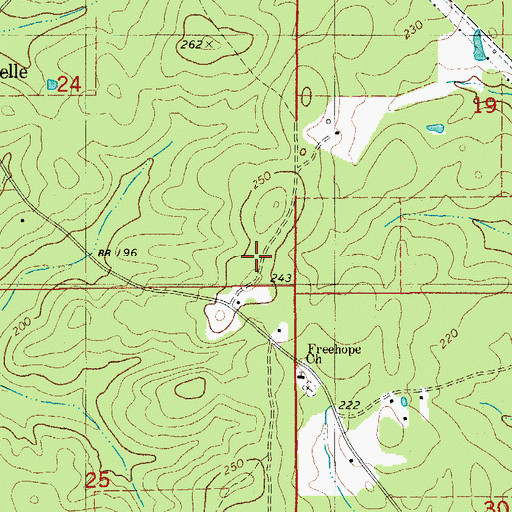 Topographic Map of Aurelle Oil and Gas Field, AR