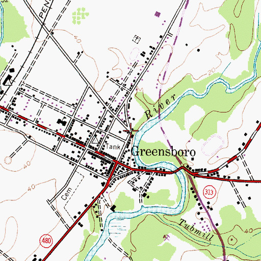 Topographic Map of Pilgrim Holiness Church, MD