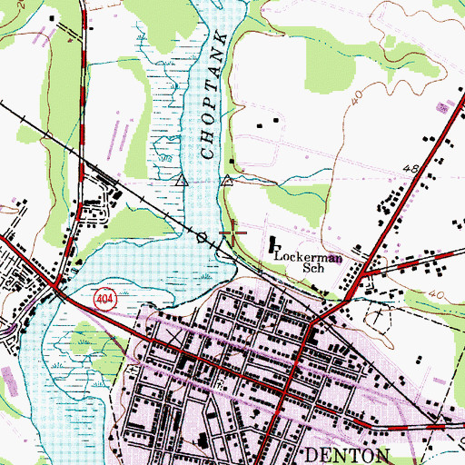 Topographic Map of Saulsbury Creek, MD