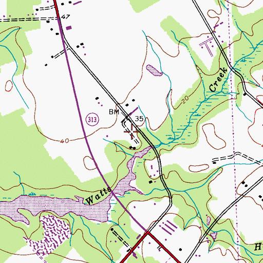 Topographic Map of Stafford Heights, MD