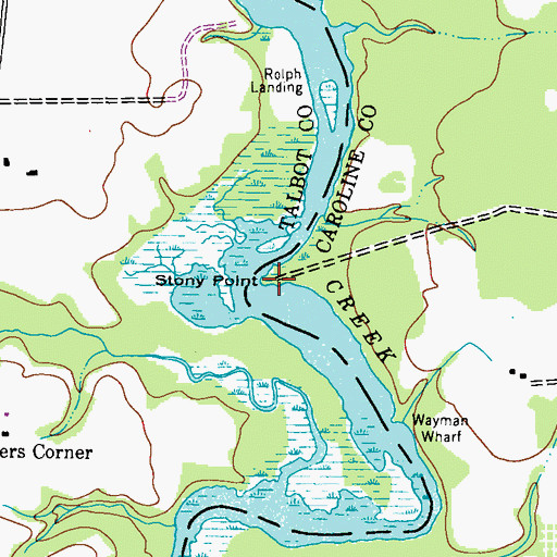 Topographic Map of Stony Point Landing, MD