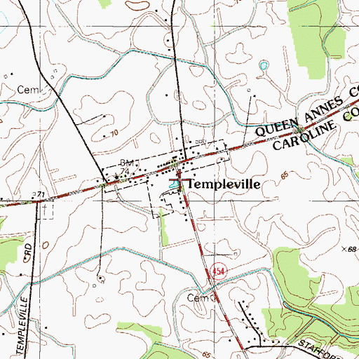 Topographic Map of Templeville Community Park, MD