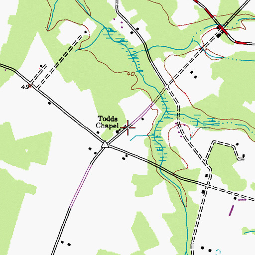 Topographic Map of Todds Chapel Cemetery, MD