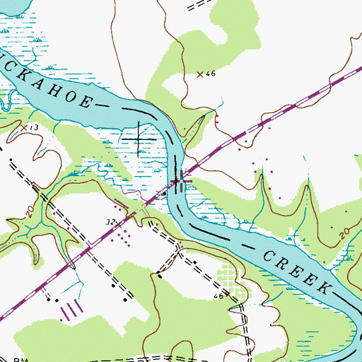 Topographic Map of Tuckahoe Bridge, MD
