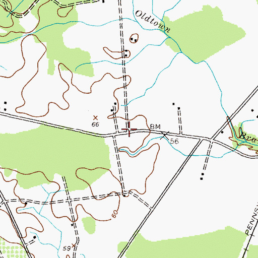 Topographic Map of Union Corner, MD