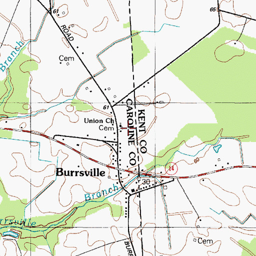 Topographic Map of Union Memorial Cemetery, MD