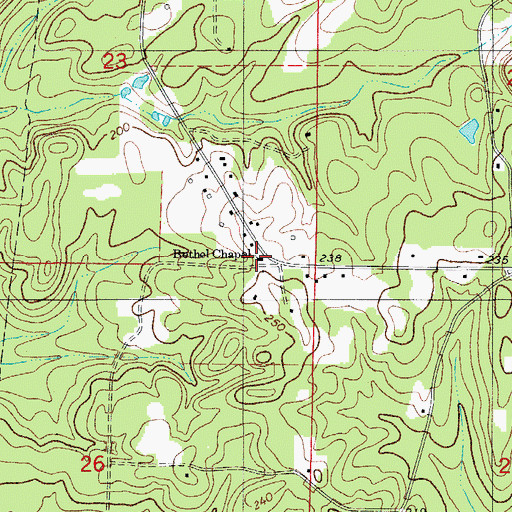 Topographic Map of Bethel Chapel Assembly of God Church, AR