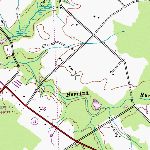 Topographic Map of Bridgetown Hundred (historical), MD