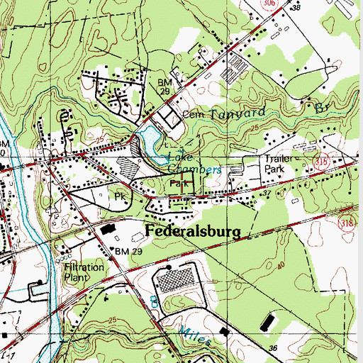 Topographic Map of Chambers Memorial Park, MD