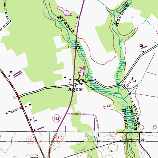 Topographic Map of Chestnut Grove Cemetery, MD