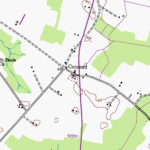 Topographic Map of Concord Methodist Episcopal Church, MD