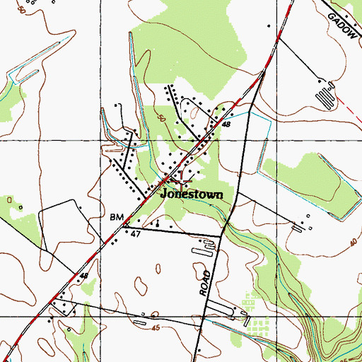 Topographic Map of Coppins Chapel Cemetery, MD