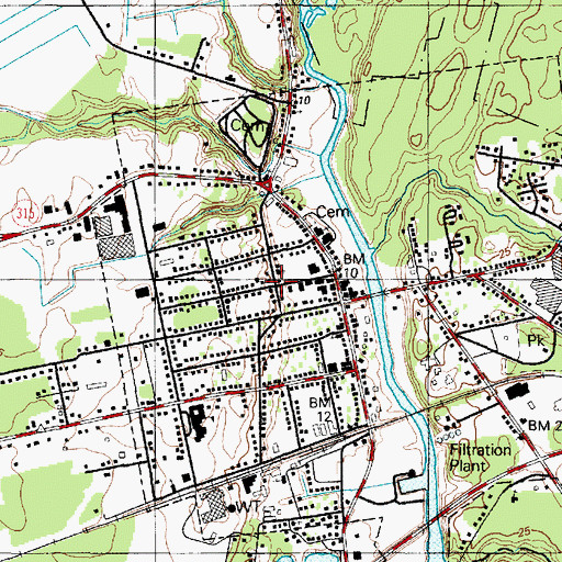 Topographic Map of Federalsburg Branch Library, MD