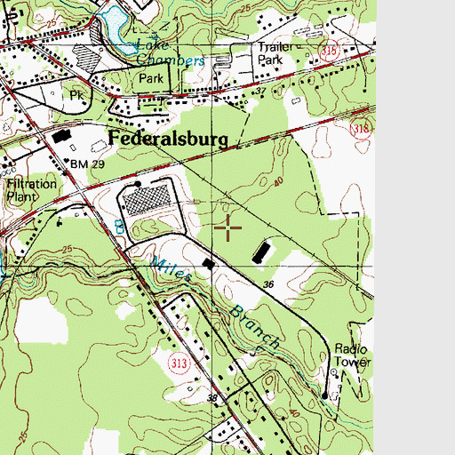 Topographic Map of Federalsburg Industrial Park, MD