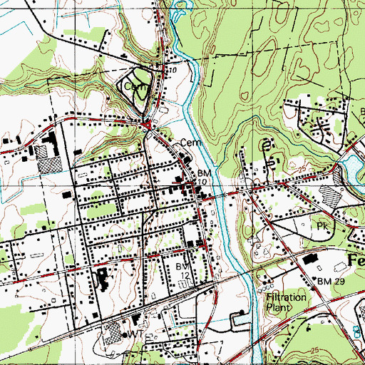 Topographic Map of Federalsburg Town Hall, MD