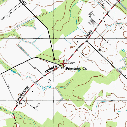 Topographic Map of Friendship School (historical), MD