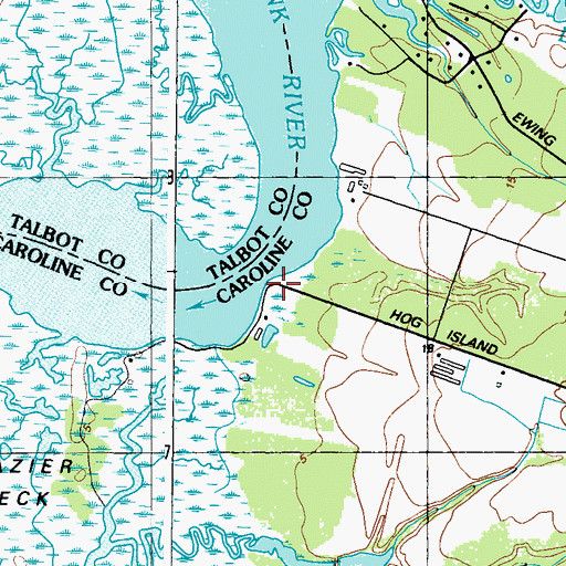 Topographic Map of Hog Island Landing, MD