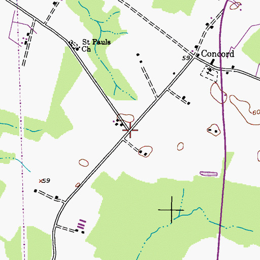 Topographic Map of Hubbards Cross Roads, MD