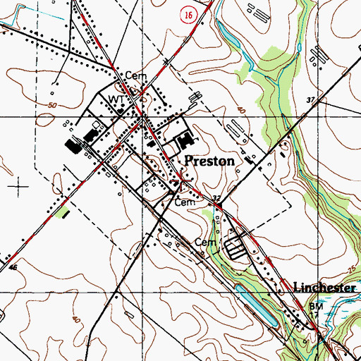 Topographic Map of Immanuel Lutheran Church, MD