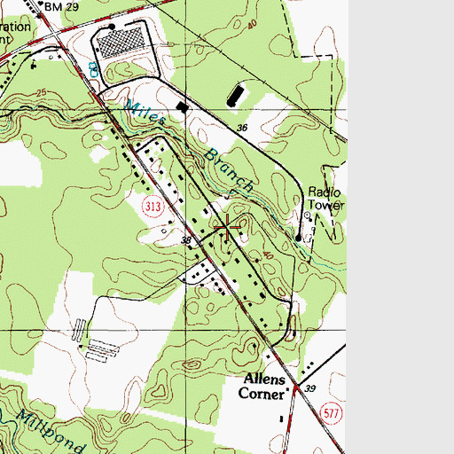 Topographic Map of Meadowbrook Park, MD