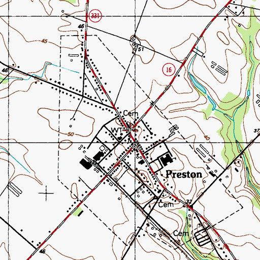 Topographic Map of Preston Branch Library, MD