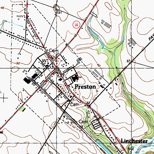 Topographic Map of Preston Elementary School, MD