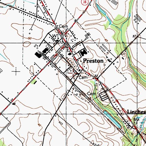 Topographic Map of Preston Lions Club Park, MD