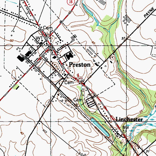 Topographic Map of Preston Post Office, MD