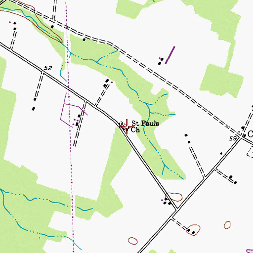 Topographic Map of Saint Paul Cemetery, MD