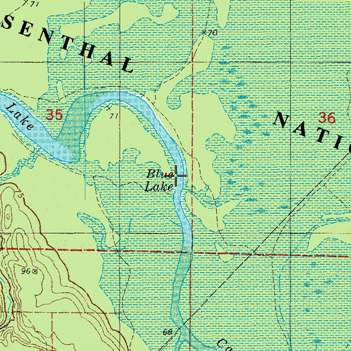 Topographic Map of Blue Lake, AR