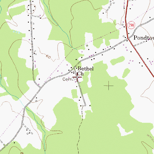 Topographic Map of Bethel Church Cemetery, MD