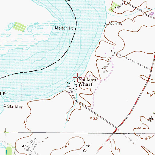 Topographic Map of Bookers Hollow, MD