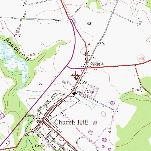 Topographic Map of Church Hill Elementary School, MD