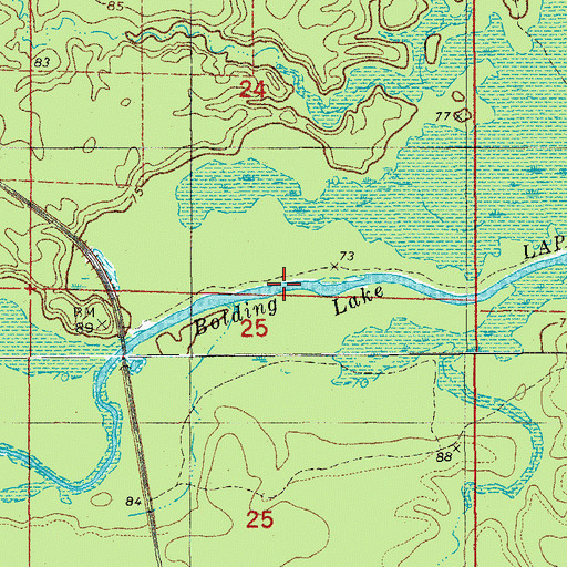 Topographic Map of Bolding Lake, AR