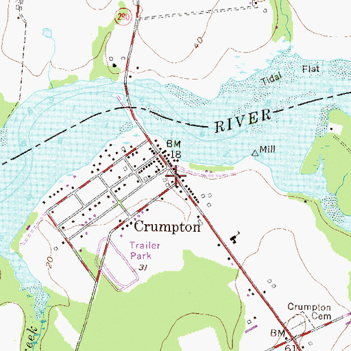 Topographic Map of Crumpton Post Office, MD