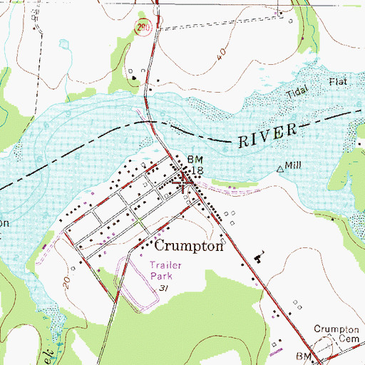 Topographic Map of Crumpton United Methodist Church, MD