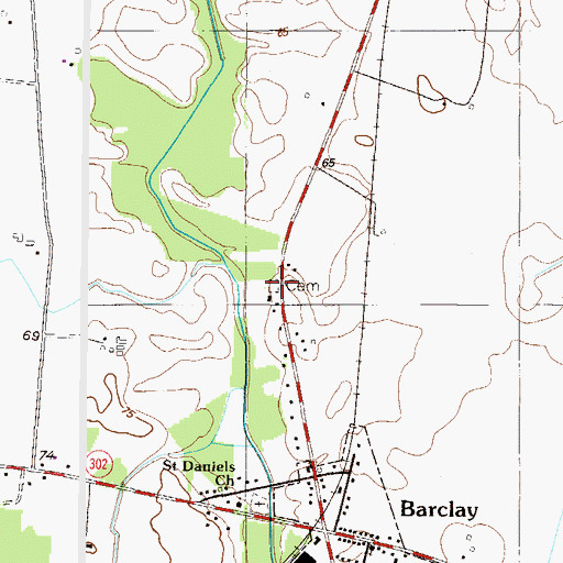 Topographic Map of Goldsboro Cemetery, MD