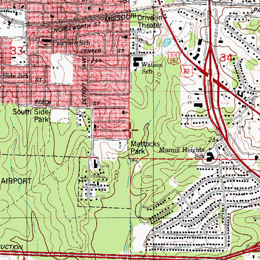 Topographic Map of Bouldware Temple, AR